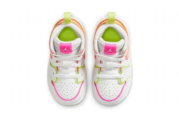 Nike Air Jordan 1 Mid Tops Se Td Sko Barn Hvite
