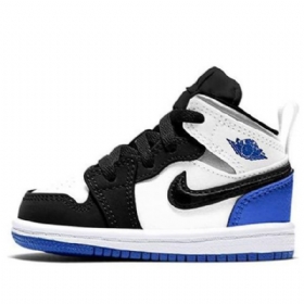 Nike Air Jordan 1 Mid Tops Se Td Sko Barn Kongeblå Svarte