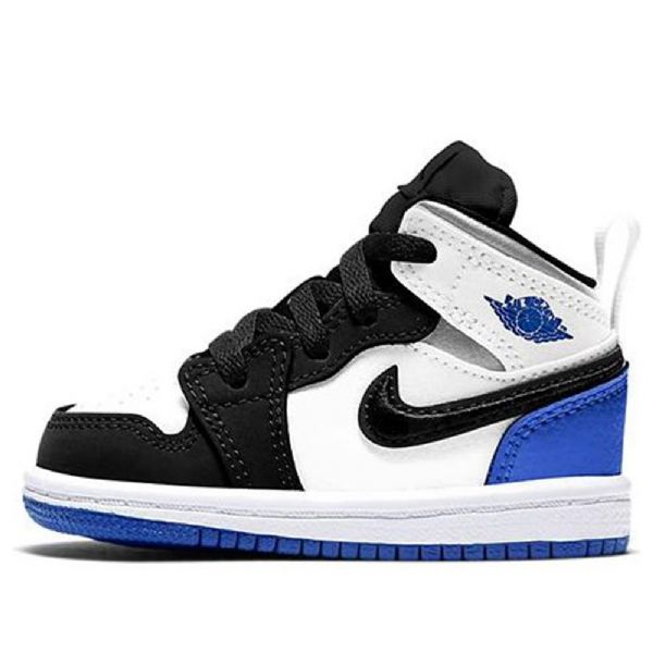 Nike Air Jordan 1 Mid Tops Se Td Sko Barn Kongeblå Svarte