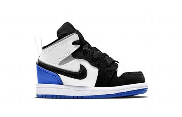 Nike Air Jordan 1 Mid Tops Se Td Sko Barn Kongeblå Svarte