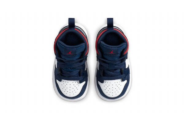 Nike Air Jordan 1 Mid Tops Se Td Sko Barn Marineblå Hvite