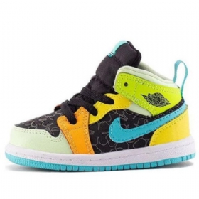 Nike Air Jordan 1 Mid Tops Se Td Sko Barn Multicolor