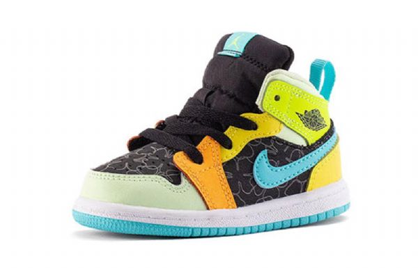 Nike Air Jordan 1 Mid Tops Se Td Sko Barn Multicolor
