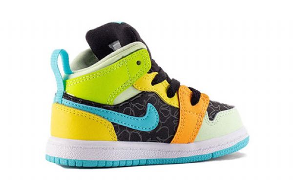 Nike Air Jordan 1 Mid Tops Se Td Sko Barn Multicolor