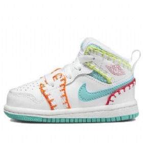 Nike Air Jordan 1 Mid Tops Se Td Sko Barn Multicolor