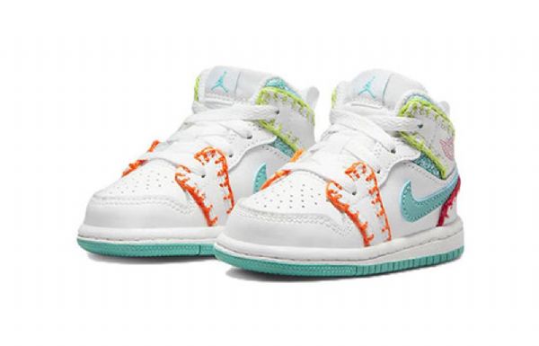 Nike Air Jordan 1 Mid Tops Se Td Sko Barn Multicolor