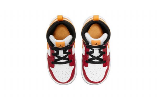 Nike Air Jordan 1 Mid Tops Se Td Sko Barn Rød Gul Hvite