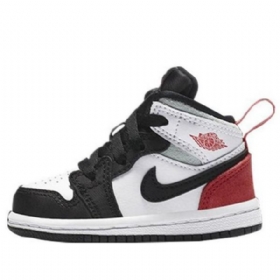 Nike Air Jordan 1 Mid Tops Se Td Sko Barn Rød Svarte