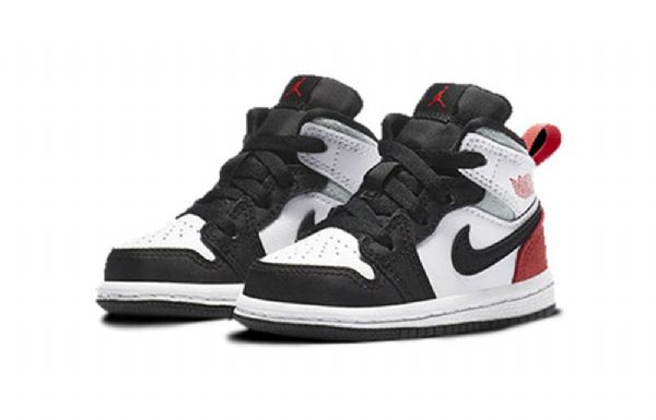 Nike Air Jordan 1 Mid Tops Se Td Sko Barn Rød Svarte