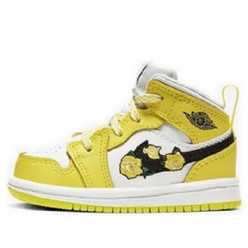 Nike Air Jordan 1 Mid Tops Se Td Sko Barn Rosa Gul