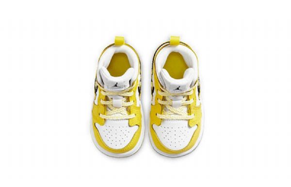 Nike Air Jordan 1 Mid Tops Se Td Sko Barn Rosa Gul