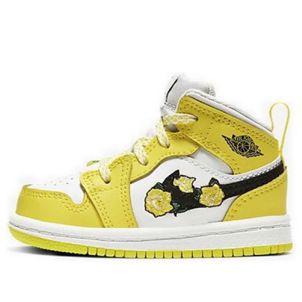 Nike Air Jordan 1 Mid Tops Se Td Sko Barn Rosa Gul