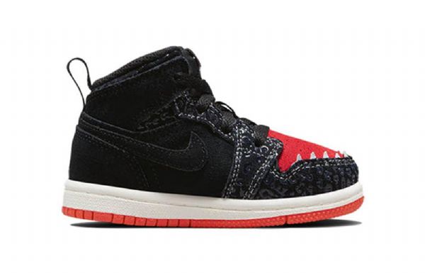 Nike Air Jordan 1 Mid Tops Se Td Sko Barn Svarte