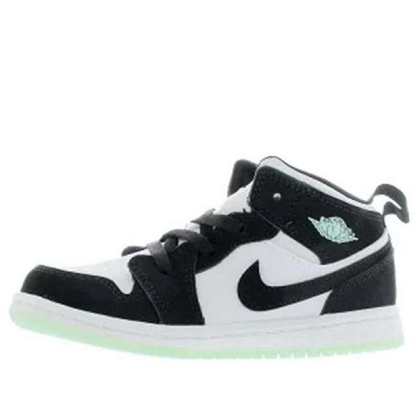 Nike Air Jordan 1 Mid Tops Se Td Sko Barn Svarte Grønn Rød
