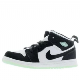 Nike Air Jordan 1 Mid Tops Se Td Sko Barn Svarte Grønn Rød