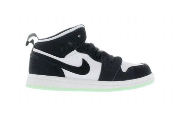 Nike Air Jordan 1 Mid Tops Se Td Sko Barn Svarte Grønn Rød