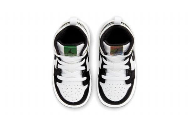 Nike Air Jordan 1 Mid Tops Se Td Sko Barn Svarte Hvite