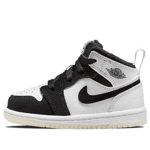 Nike Air Jordan 1 Mid Tops Se Td Sko Barn Svarte Hvite