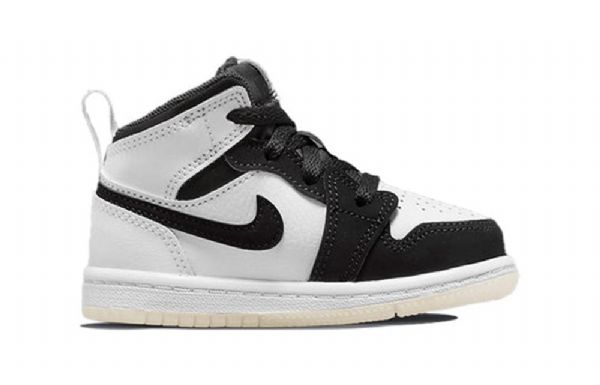 Nike Air Jordan 1 Mid Tops Se Td Sko Barn Svarte Hvite