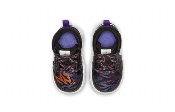 Nike Air Jordan 1 Mid Tops Se Td Sko Barn Svarte Lilla