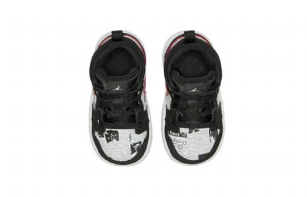 Nike Air Jordan 1 Mid Tops Se Td Sko Barn Svarte Rød