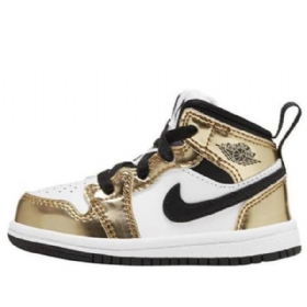 Nike Air Jordan 1 Mid Tops Se Td Sko Herre Gull