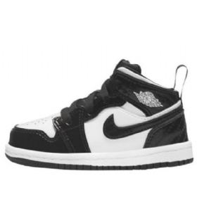 Nike Air Jordan 1 Mid Tops Se Td Sko Herre Svarte Hvite