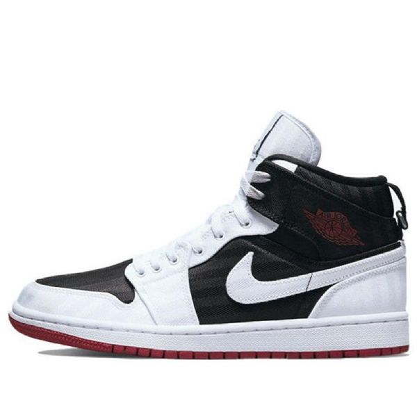 Nike Air Jordan 1 Mid Tops Se Utility Retro Basketball Shoes Dame Hvite Svarte Rød