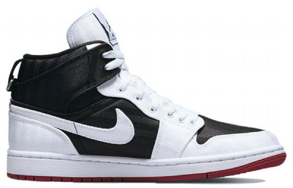 Nike Air Jordan 1 Mid Tops Se Utility Retro Basketball Shoes Dame Hvite Svarte Rød