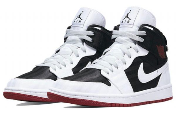 Nike Air Jordan 1 Mid Tops Se Utility Retro Basketball Shoes Dame Hvite Svarte Rød
