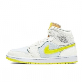 Nike Air Jordan 1 Mid Tops Se Voltage Sko Dame Gul