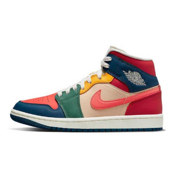 Nike Air Jordan 1 Mid Tops Seven-colour Sko Dame Multicolor