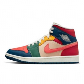 Nike Air Jordan 1 Mid Tops Seven-colour Sko Dame Multicolor