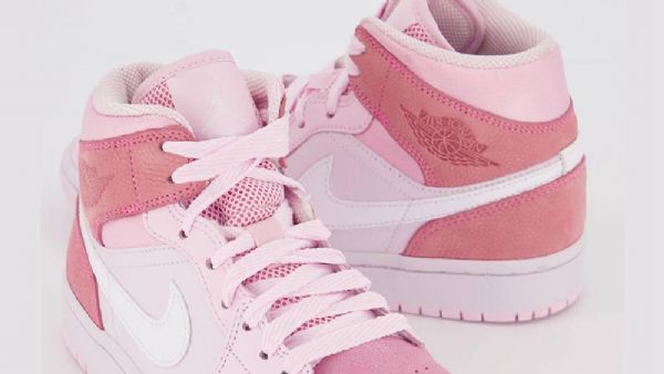 Nike Air Jordan 1 Mid Tops Shades Of Summer Sko Dame Rosa
