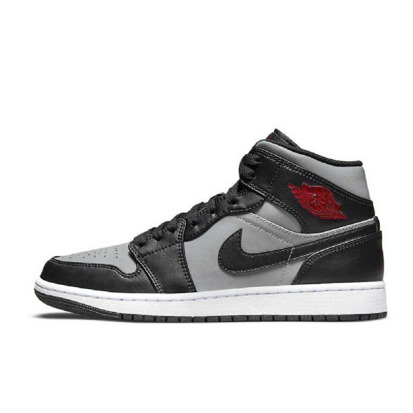 Nike Air Jordan 1 Mid Tops Shadow Sko Herre Svarte Grå