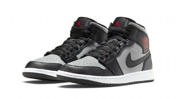 Nike Air Jordan 1 Mid Tops Shadow Sko Herre Svarte Grå