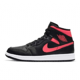Nike Air Jordan 1 Mid Tops Siren Sko Dame Svarte Rød