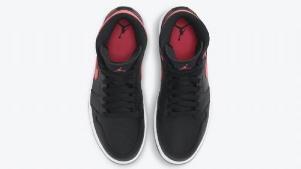 Nike Air Jordan 1 Mid Tops Siren Sko Herre Svarte Rød