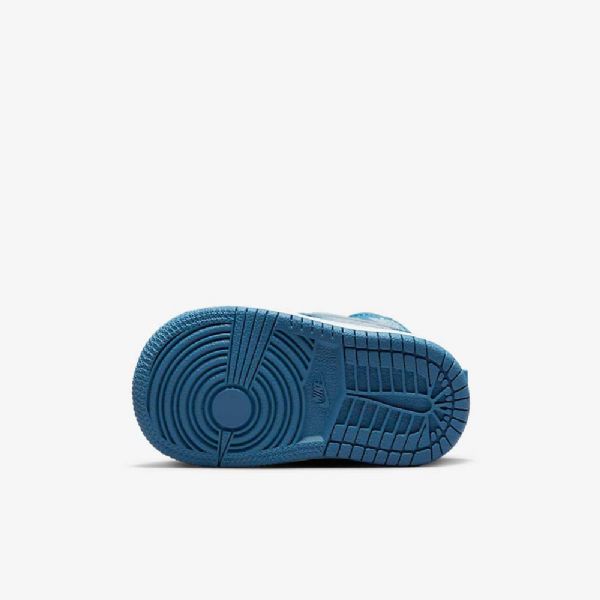Nike Air Jordan 1 Mid Tops Sko Barn Blå Hvite