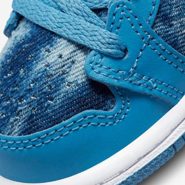 Nike Air Jordan 1 Mid Tops Sko Barn Blå Hvite