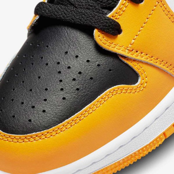 Nike Air Jordan 1 Mid Tops Sko Barn Gul Hvite Svarte