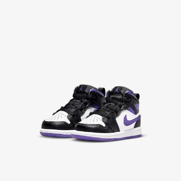 Nike Air Jordan 1 Mid Tops Sko Barn Gul Svarte