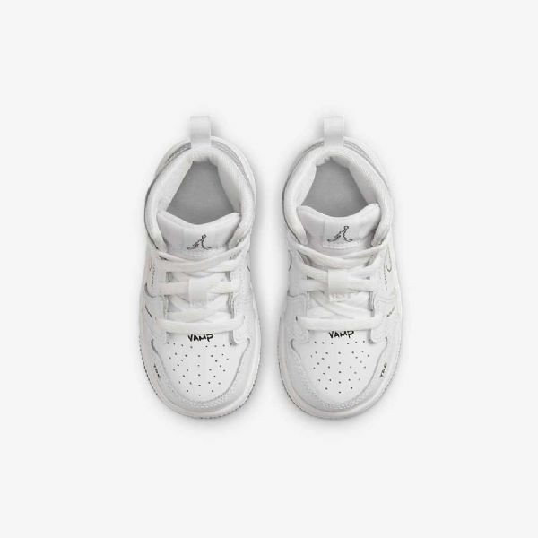 Nike Air Jordan 1 Mid Tops Sko Barn Hvite Svarte