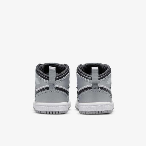 Nike Air Jordan 1 Mid Tops Sko Barn Lyse Grå Hvite