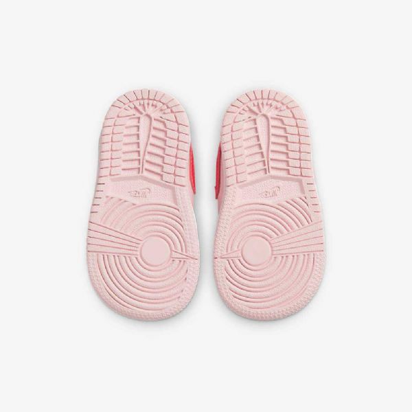 Nike Air Jordan 1 Mid Tops Sko Barn Rosa Svarte