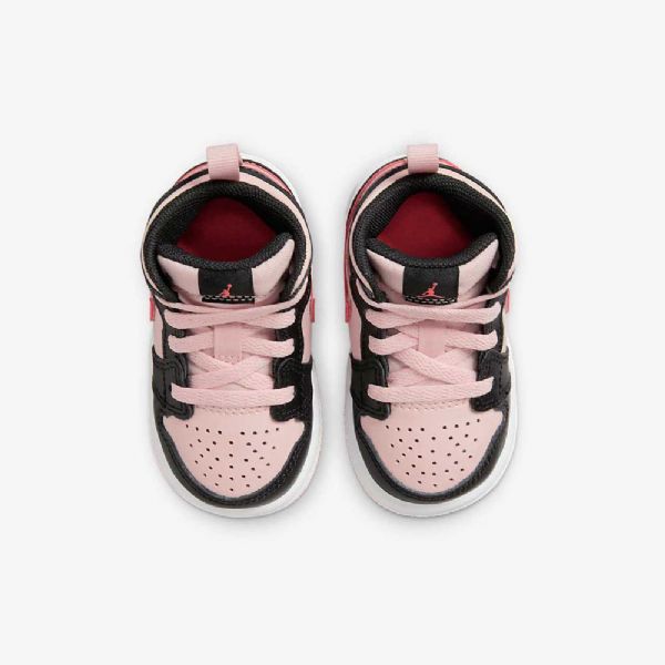 Nike Air Jordan 1 Mid Tops Sko Barn Rosa Svarte