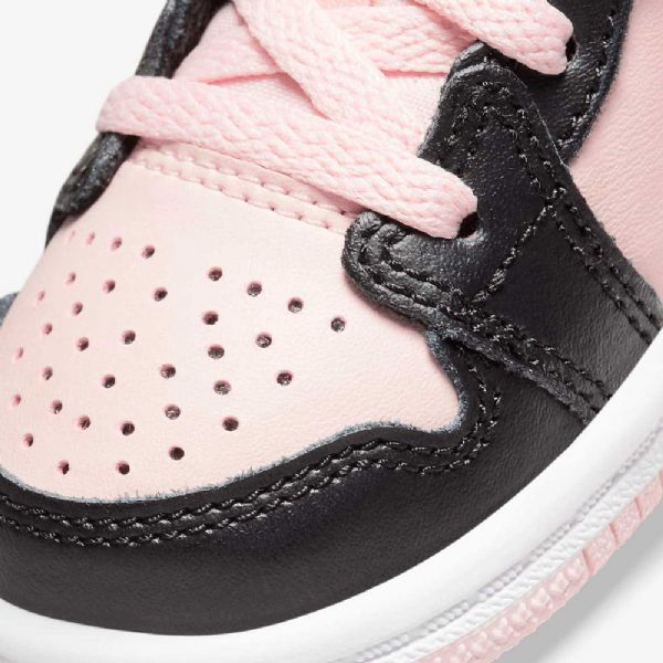 Nike Air Jordan 1 Mid Tops Sko Barn Rosa Svarte