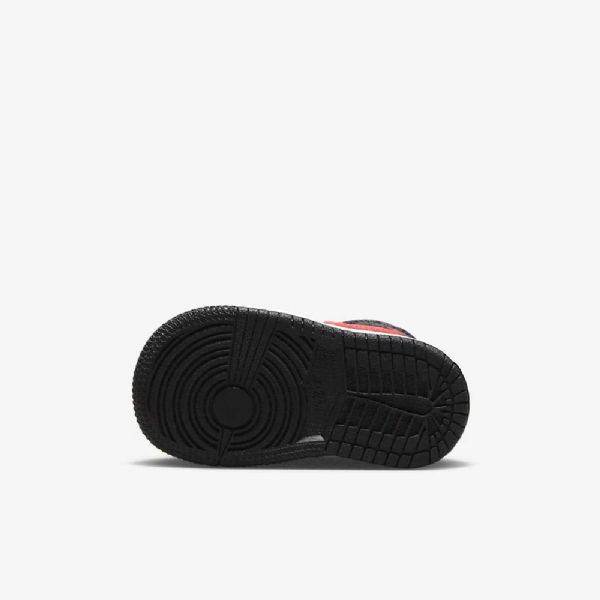 Nike Air Jordan 1 Mid Tops Sko Barn Svarte Hvite Rød