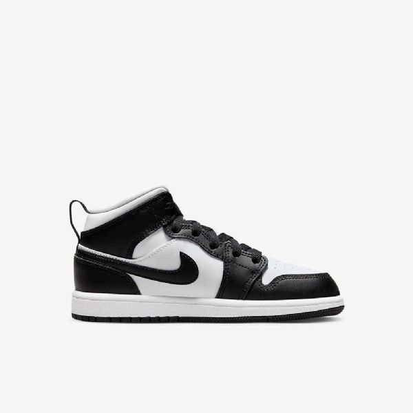 Nike Air Jordan 1 Mid Tops Sko Barn Svarte Rød Mørke