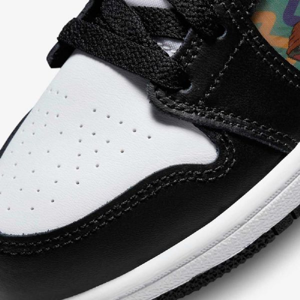Nike Air Jordan 1 Mid Tops Sko Barn Svarte Rød Mørke